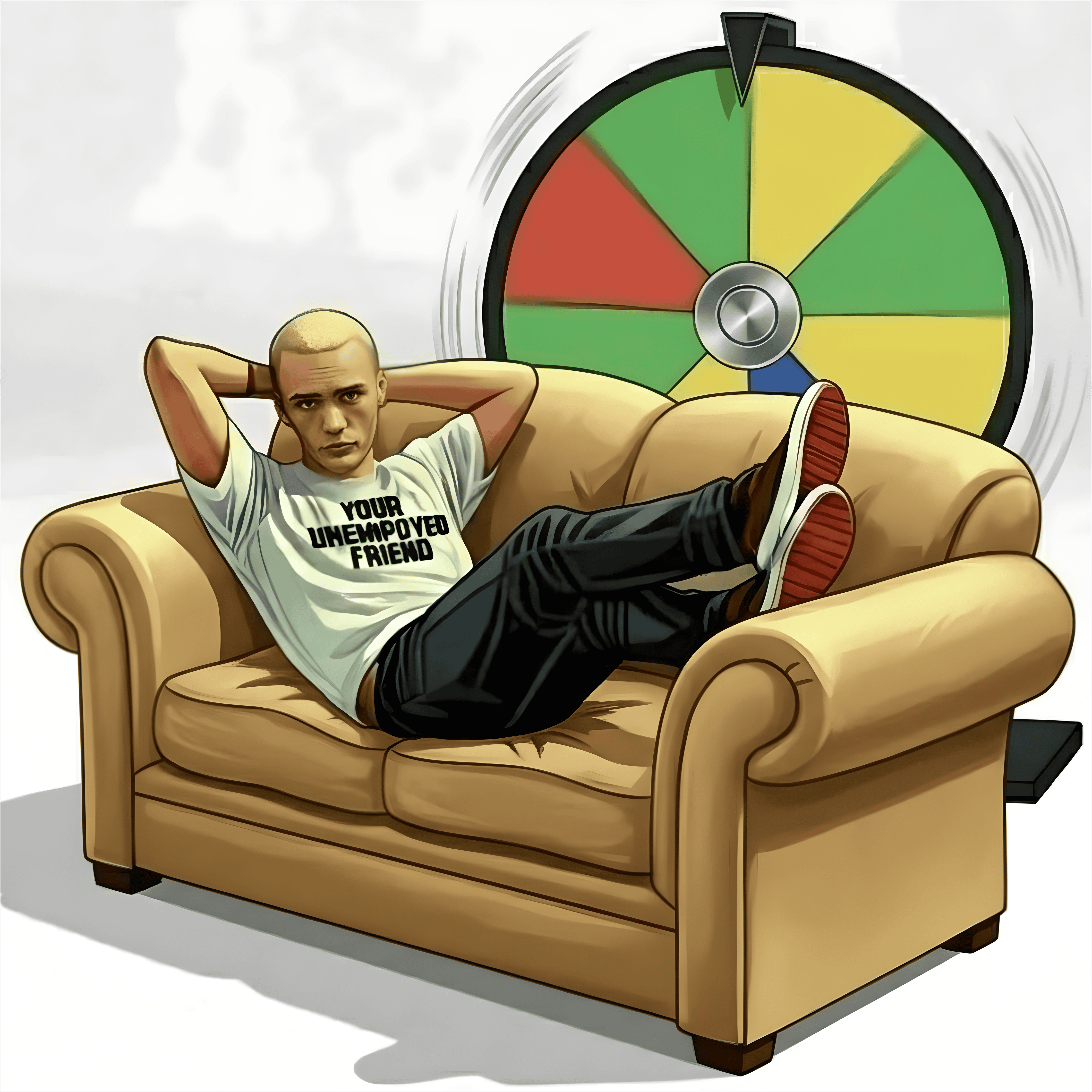 Unemployed Friend Couch Graphic